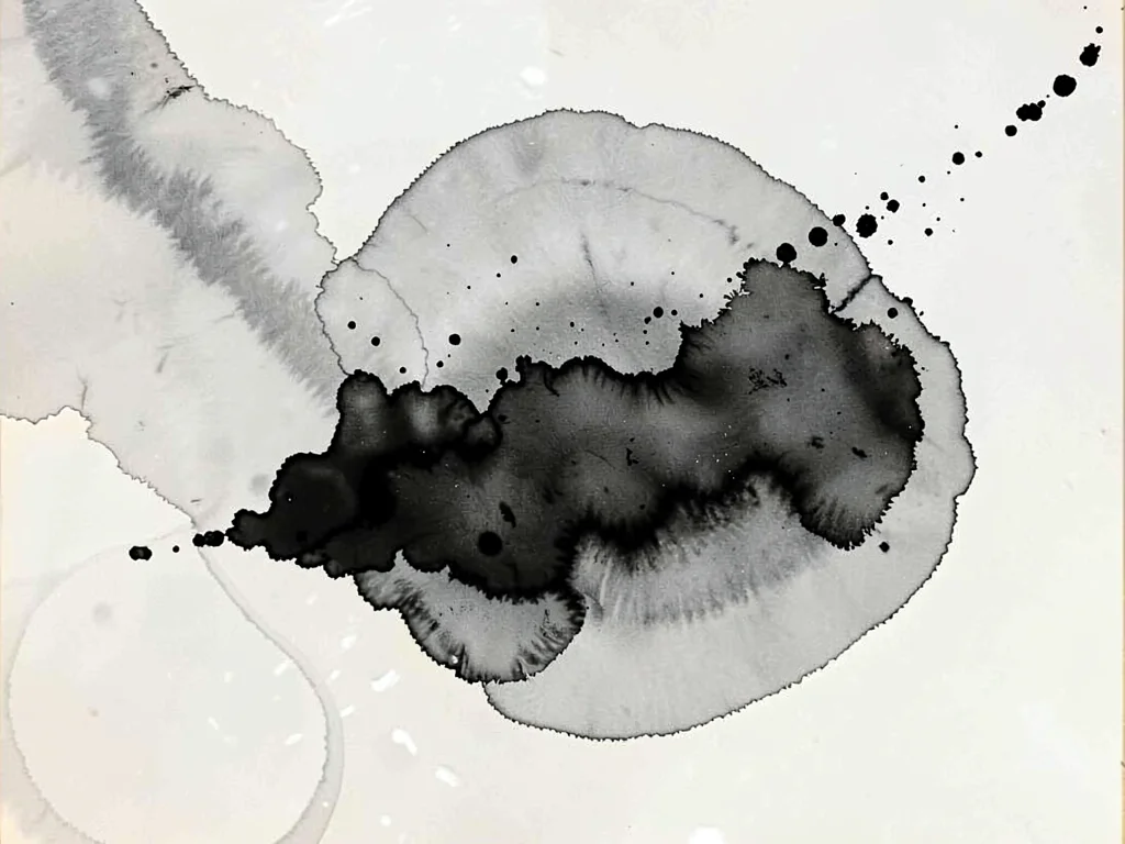 Dense ink sinking through lighter water