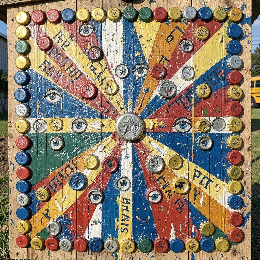 Bottle Cap Sunburst Mosaic