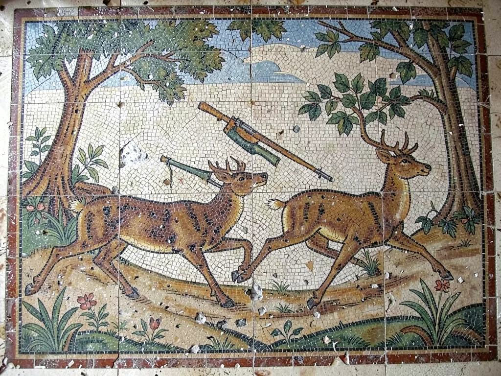 Roman hunting scene mosaic