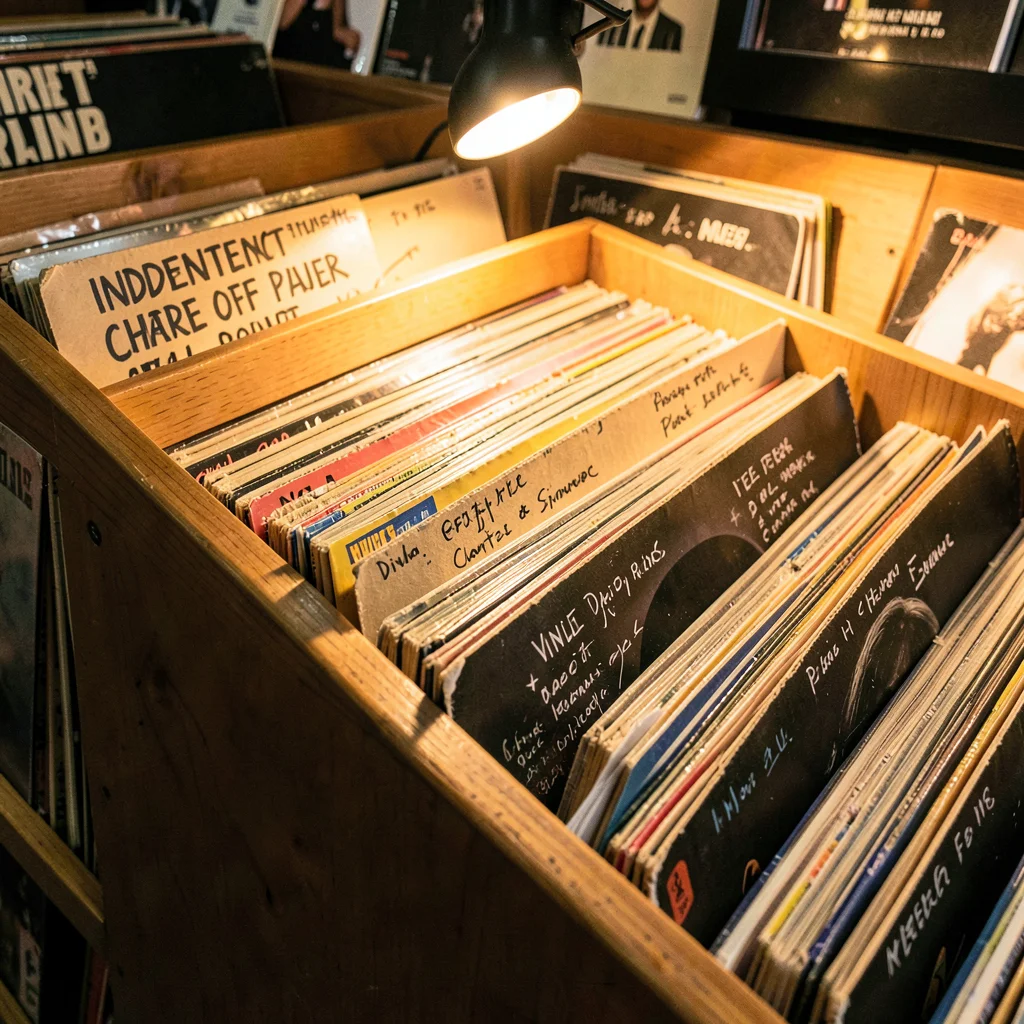 Bin corner — wood frame and packed spines