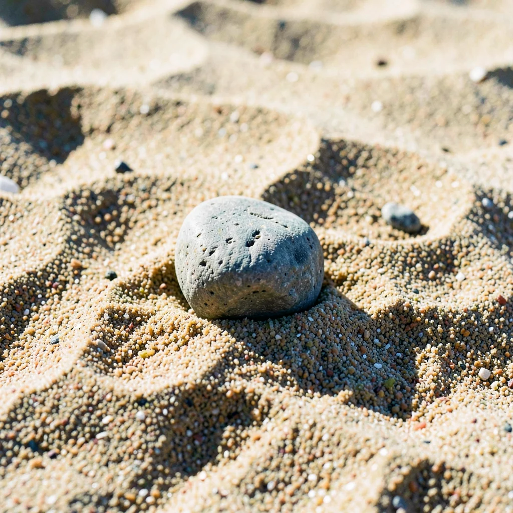 Stone on raked sand