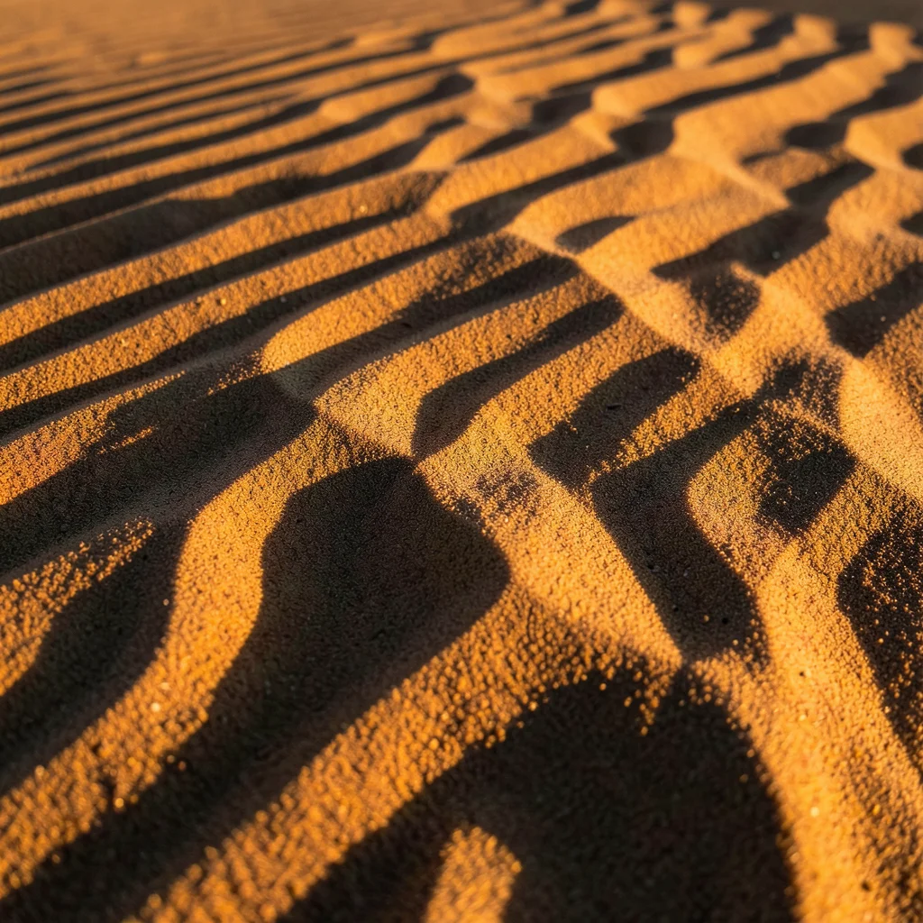 Ventifact (wind-polished stone) surface, smooth faceted faces carved by sandblas