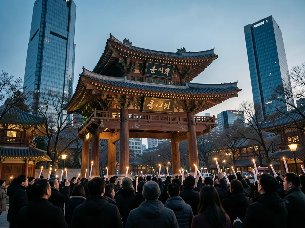 Candlelight protest at Gwanghwamun