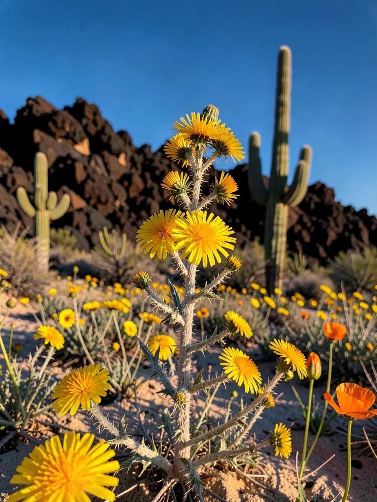 Brittlebush Against Blue Sky