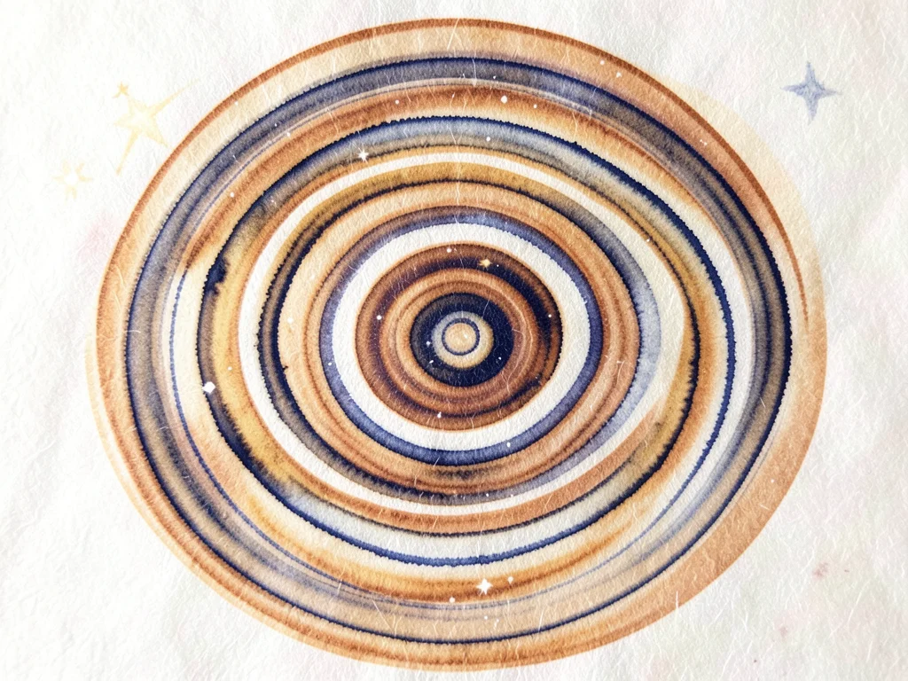 Japanese water marbling in thanksgiving warm palette, concentric harvest rings