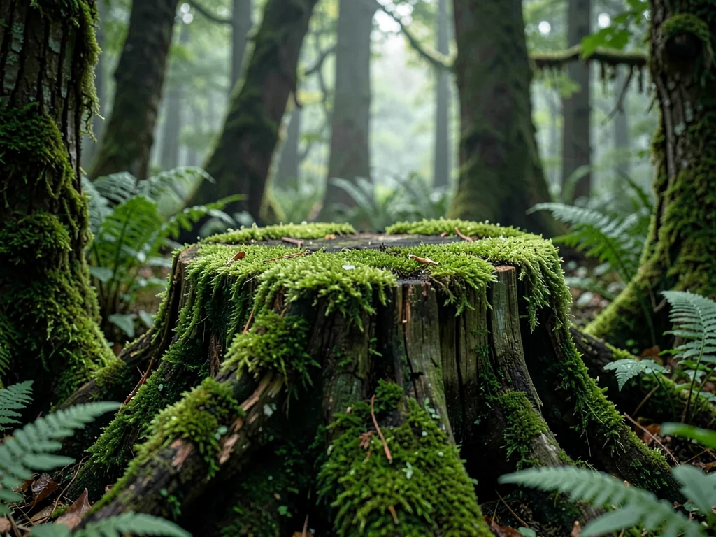 Stump top moss world in miniature