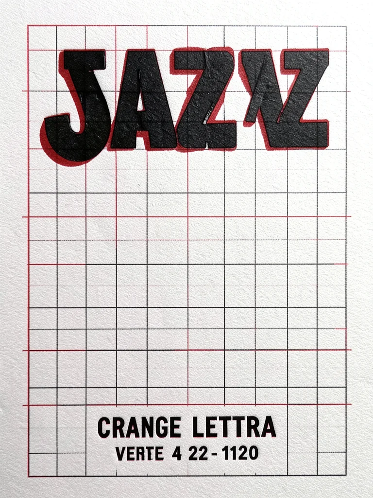 A poster for a jazz concert with the musician name in 72pt compressed wood type 