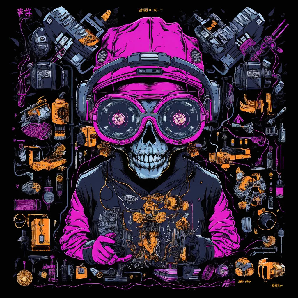 Highly detailed t-shirt black art. Reality-folding Fa