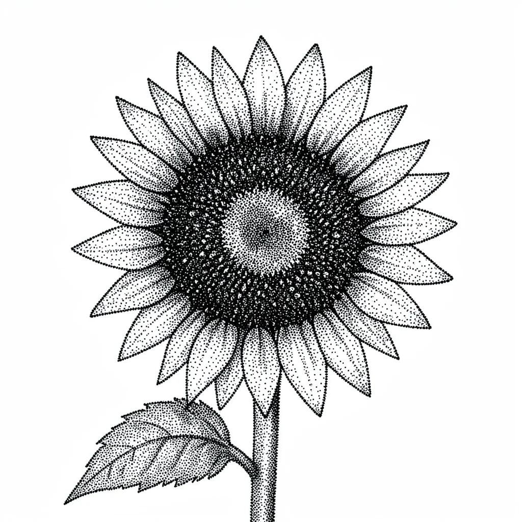 Sunflower seeds stippled