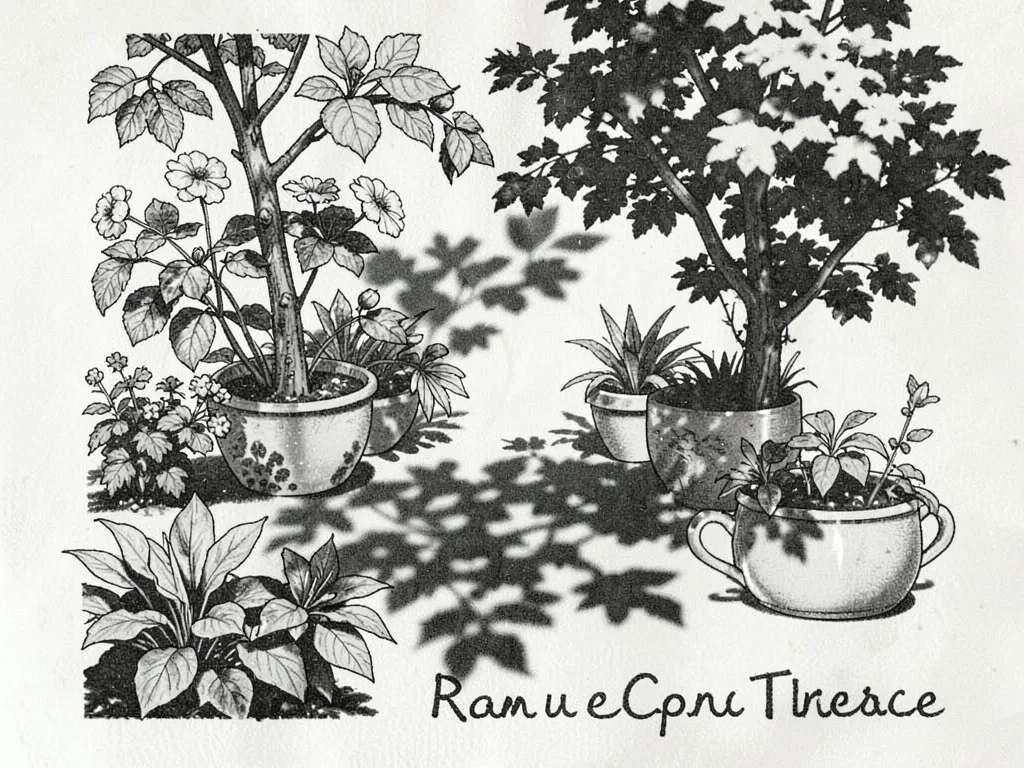 Garden shadow print