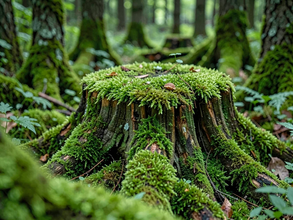 Stump top moss world in miniature