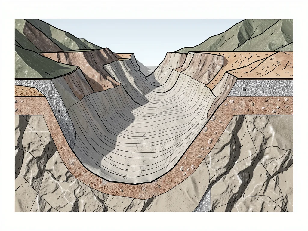 Glacial valley geological section