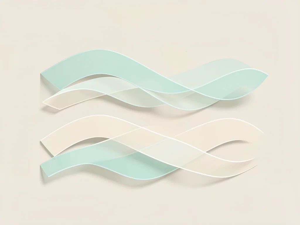 Modern flat-vector explainer of sleep stages as four overlapping translucent wav