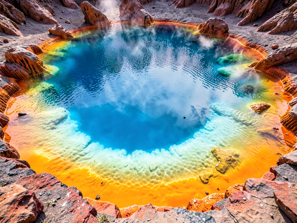 Pool gradient from blue center to orange rim