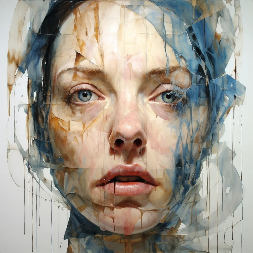 Painting portrait by Jenny Saville. madona