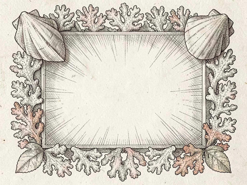Scrimshaw shell border
