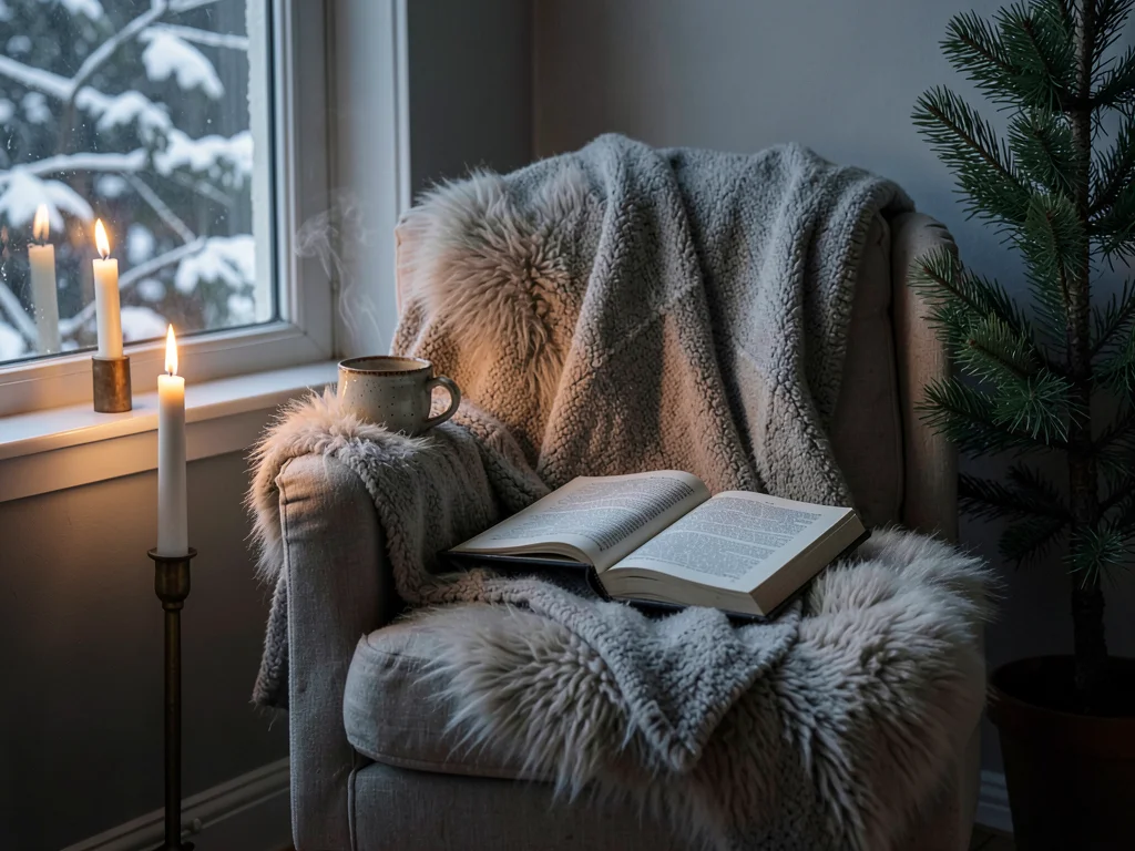 Reading Corner with Wool Throw