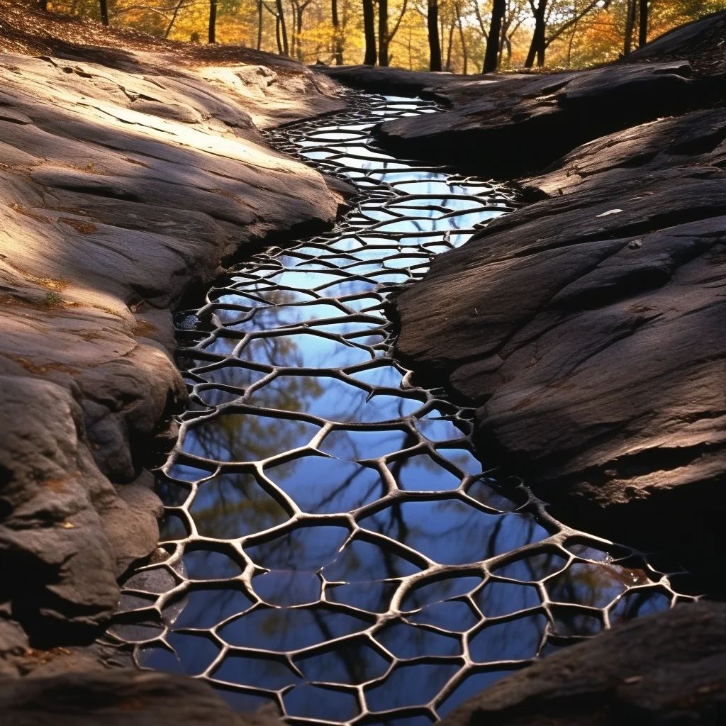 Land Art Photo by Andy Goldsworthy Liquid glass rivul