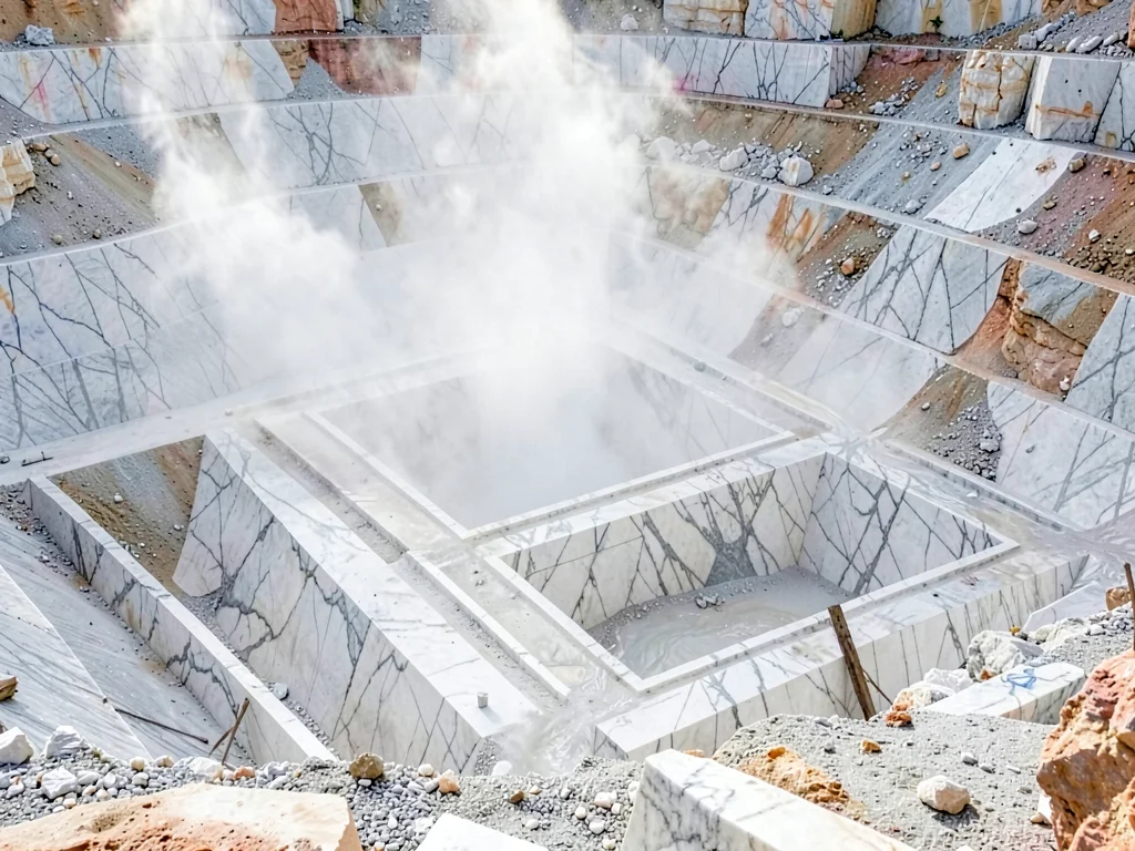 Marble dust creating white haze in extraction area