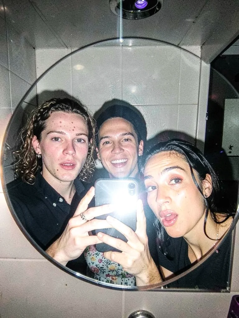 Club bathroom mirror selfie aesthetic