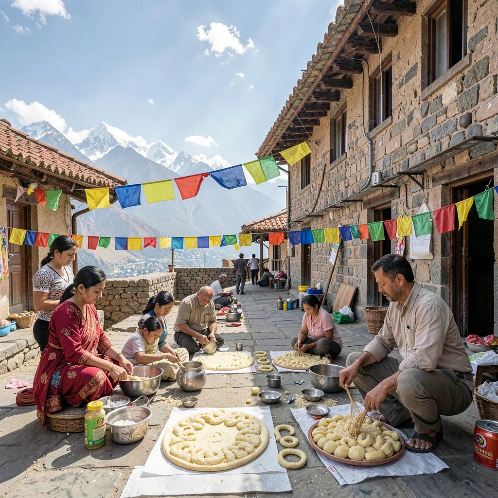 Newari festival preparation
