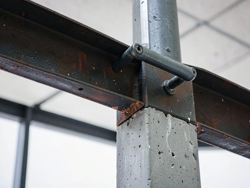 Steel beam to column connection detail
