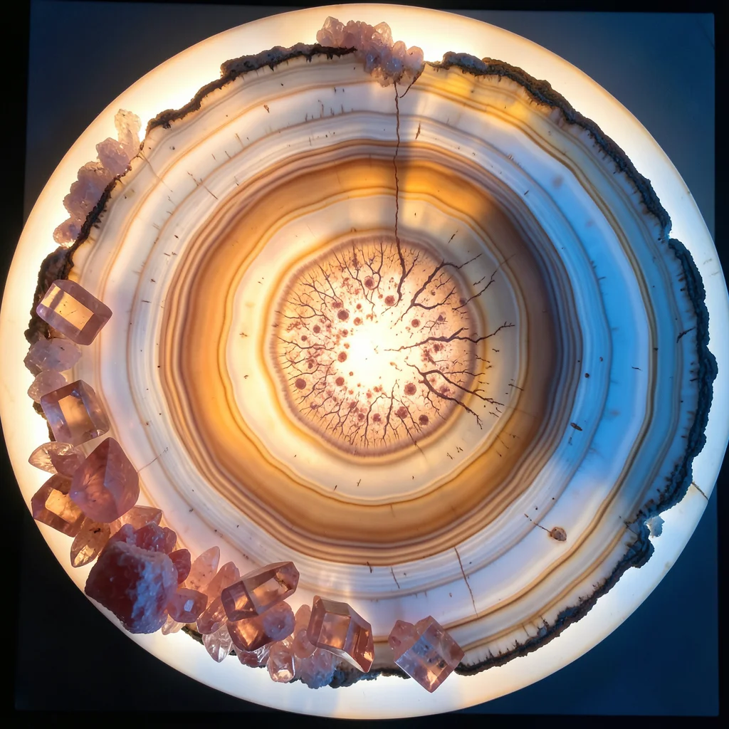 Pink Himalayan salt crystal cluster, translucent rose-tinted cubic structures