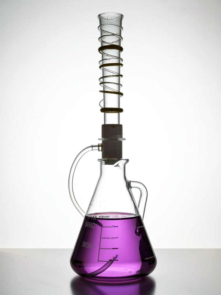 Reflux Condenser Coil Purple Flask Assembly