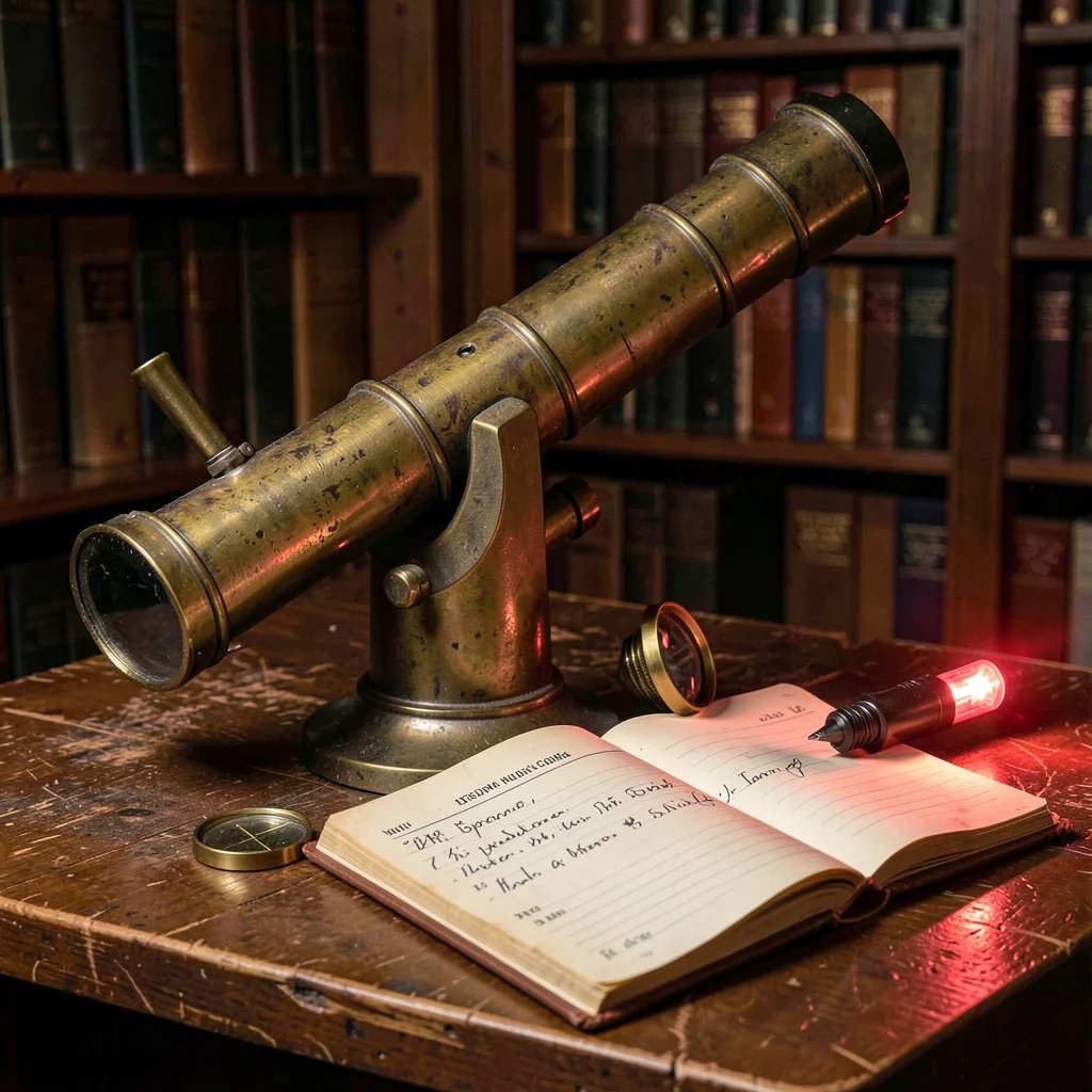 Brass Finder Scope Observation Logbook Red Light