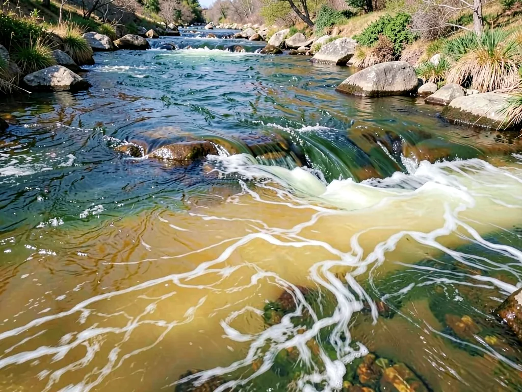 River meeting river showing two colors