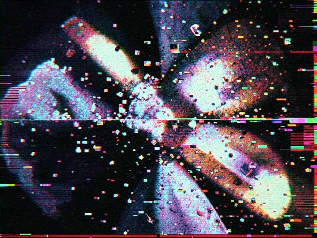 Panoramic stitch with corrupted alignment data, seam errors creating impossible 