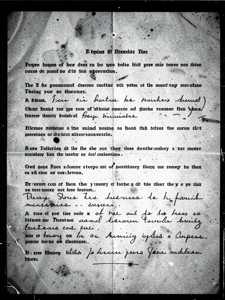 Photocopied family recipe with handwritten notes, degraded through years of copi