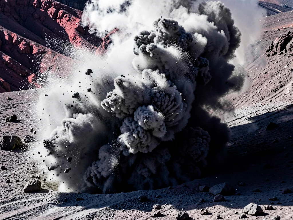 Steam explosion creating secondary ash