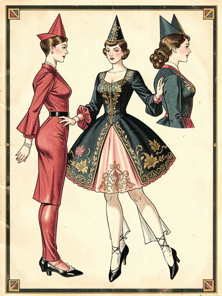Ballet tunic kokoshnik embroidered