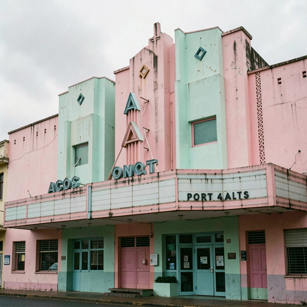 Overcast flat light in Accra, Ghana turning surfaces into pure color fields, Art