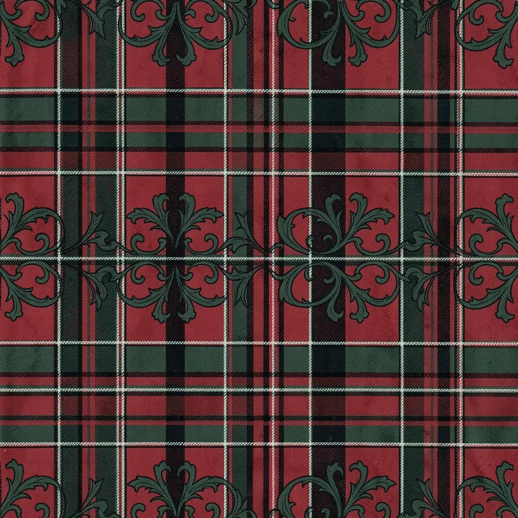 Tartan plaid red green black