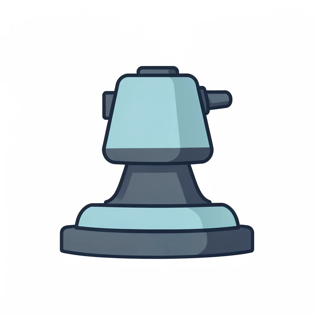 Flat geometric ability icon of a turret deploy with rounded base