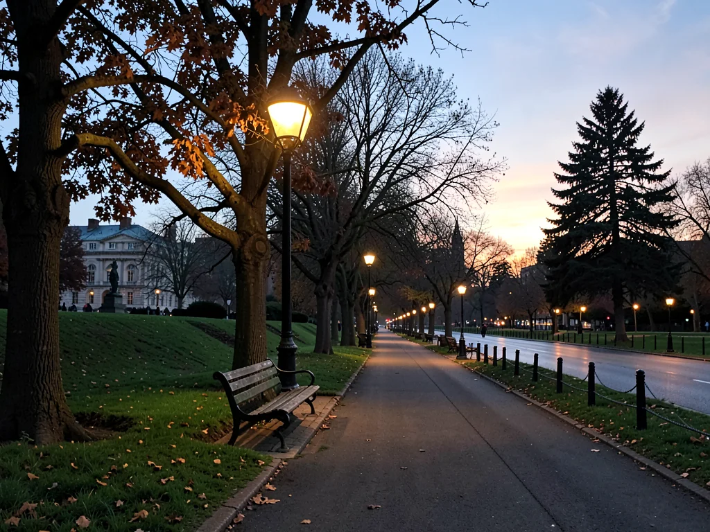 Park at dusk