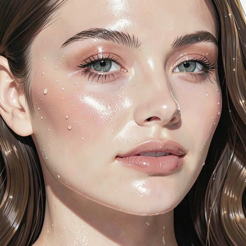 Glass skin translucent dewy