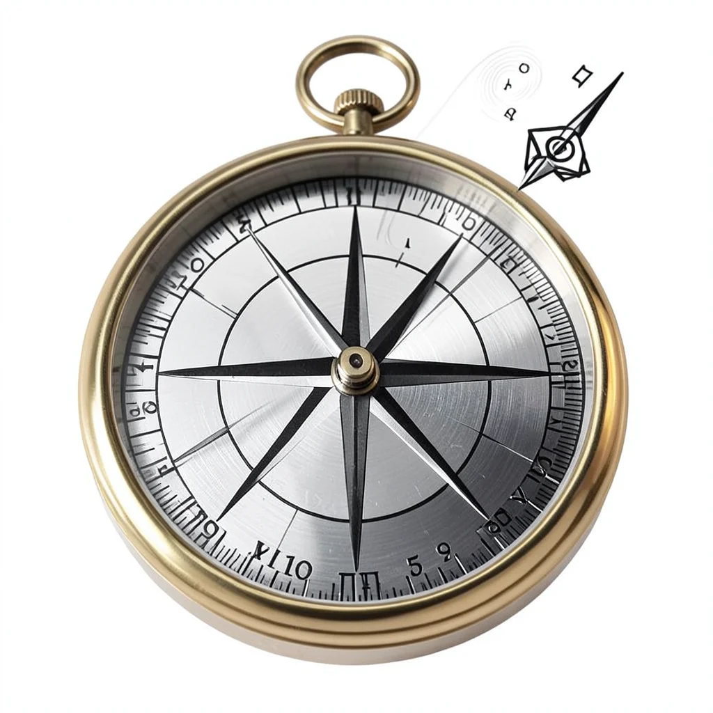 Compass that points to what you need most, needle spinning between icons