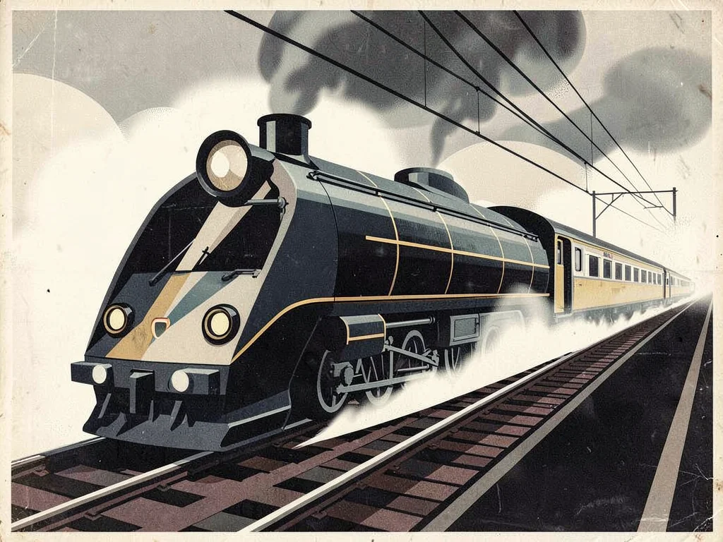 Art Deco streamlined locomotive