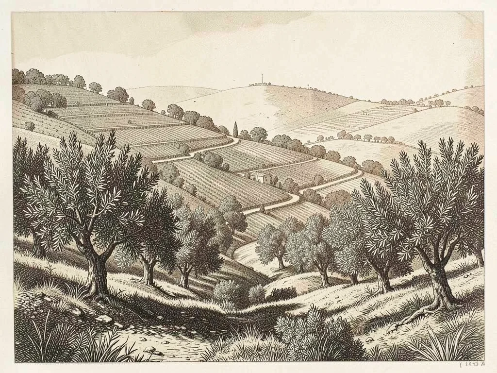 Olive grove on hillside