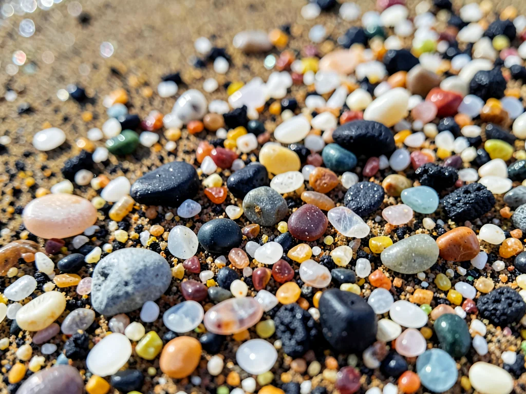 Mixed beach showing all grain types present