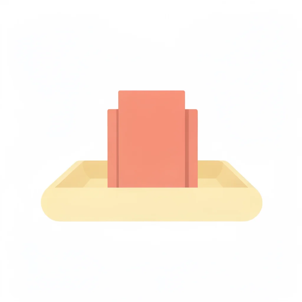 flat-vector single tray-with-cards abstract — flat butter-yellow tray with three