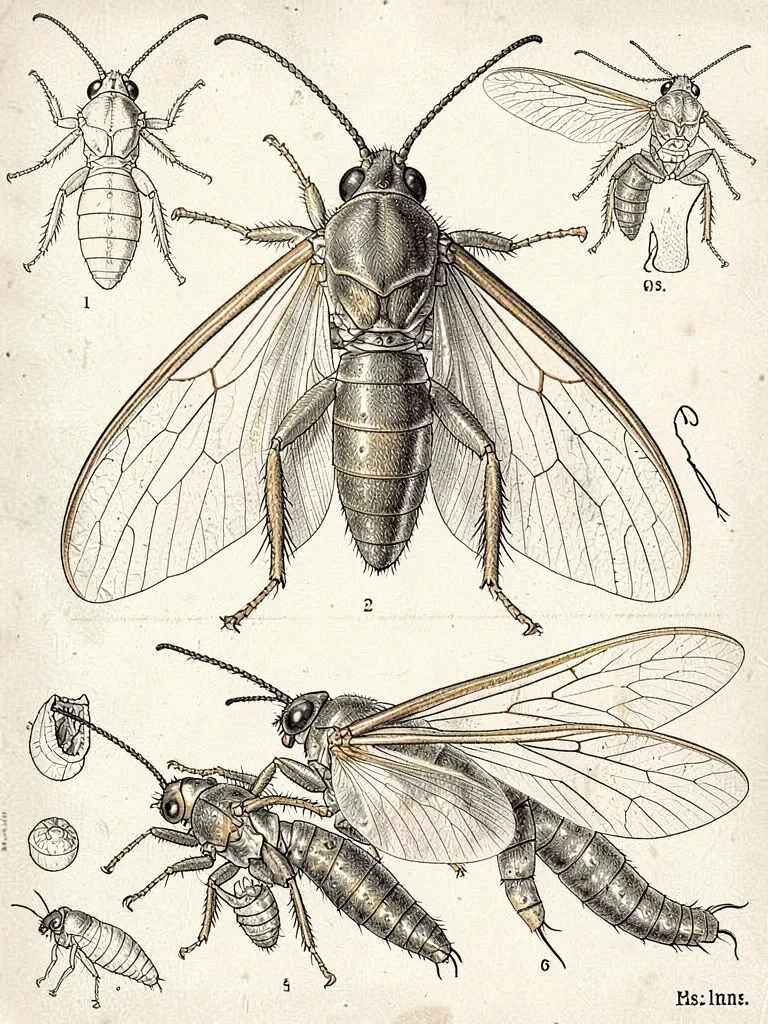 Cicada emergence entomological plate