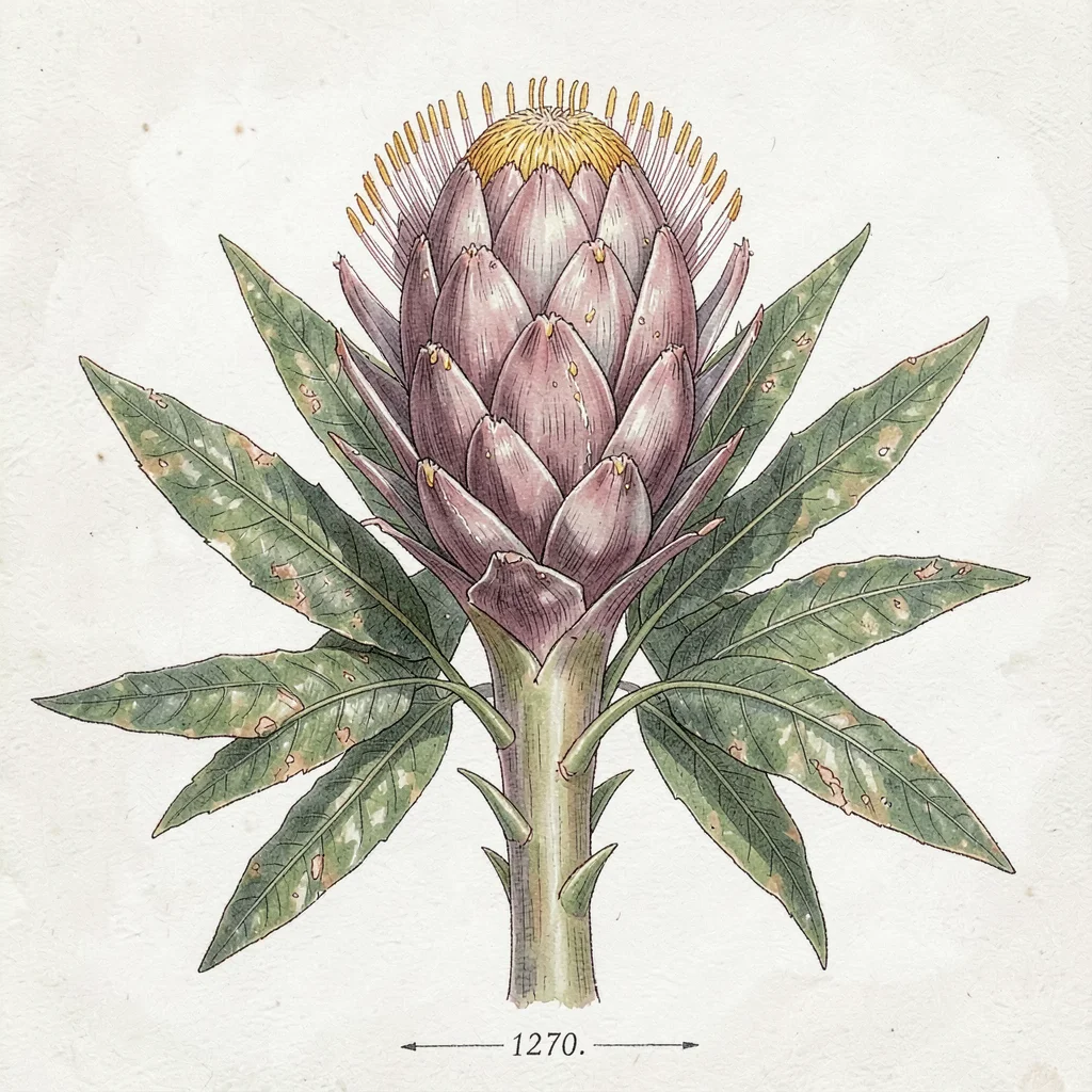 Protea cynaroides botanical plate