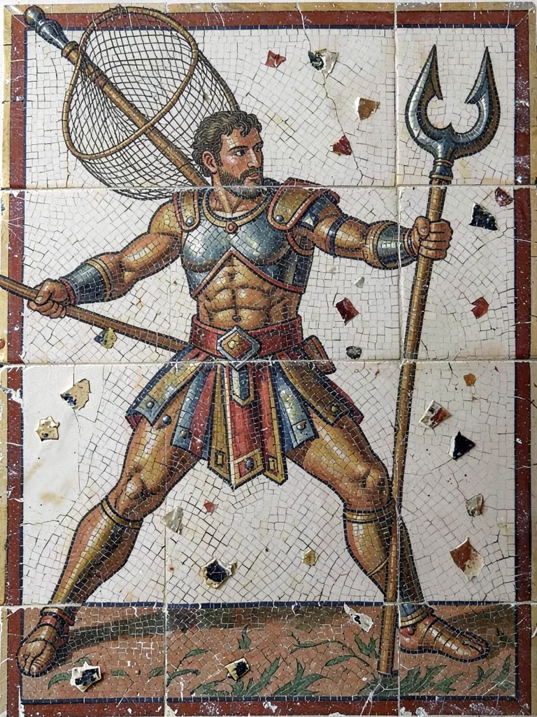 Roman gladiator mosaic