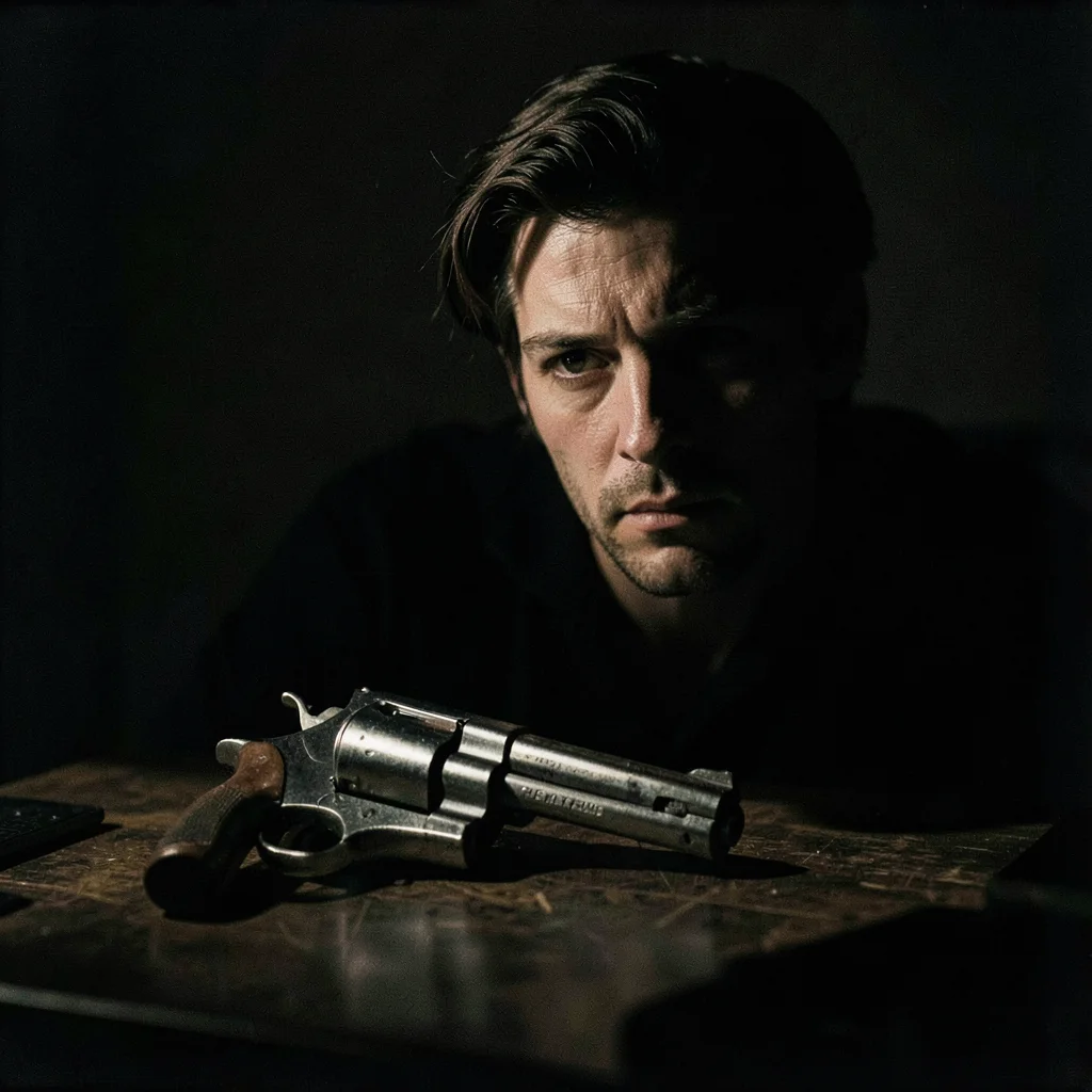Revolver on desk