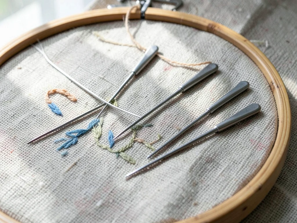 Embroidery Needle Collection on Linen