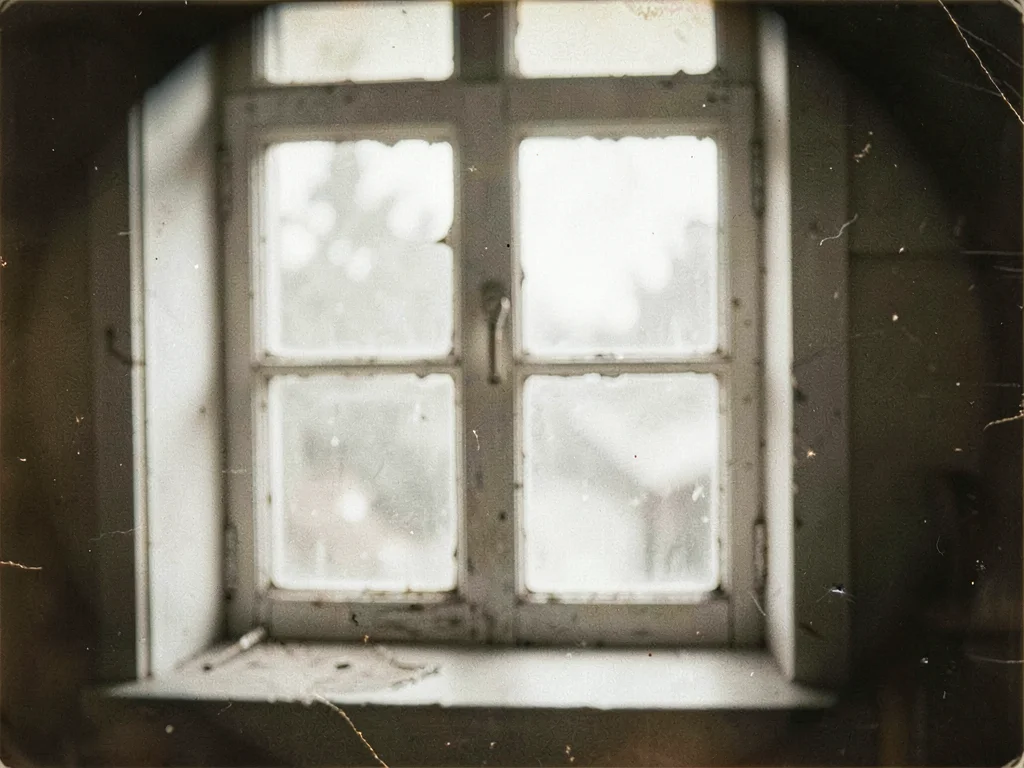 Old window through vintage lens soft
